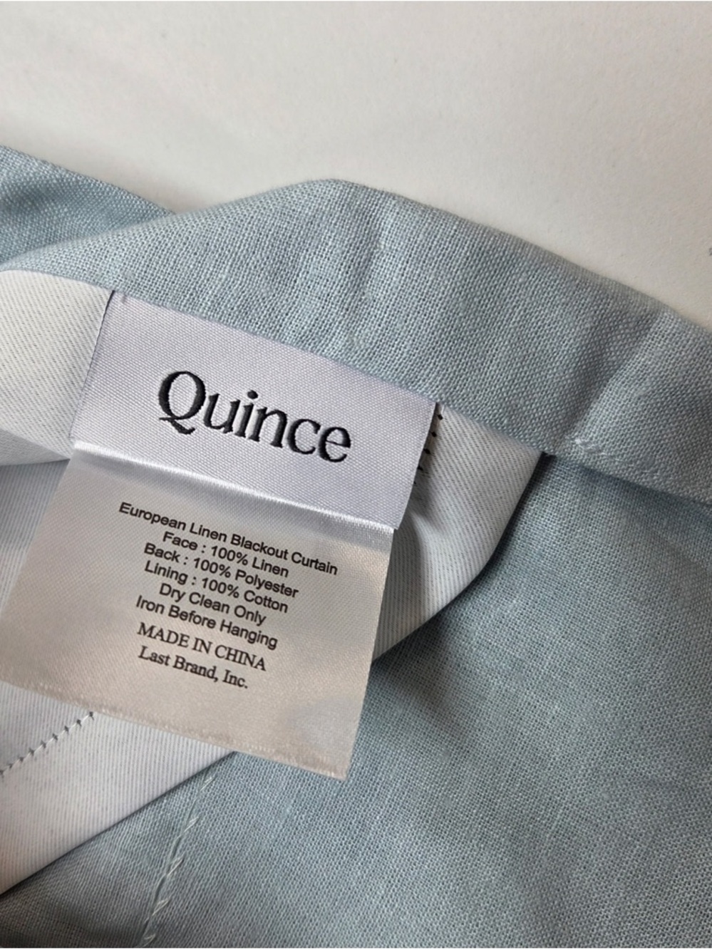 NWT QUINCE Set Of 2 48x96 European Linen Room Darkening Curtains Light Blue 3979 - Picture 8 of 9